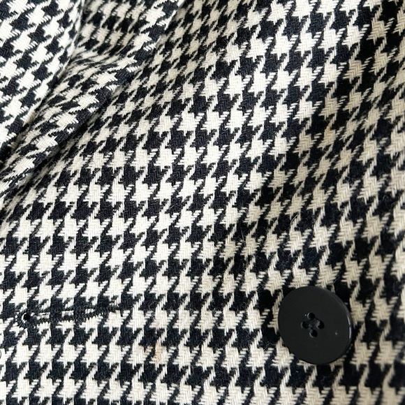 Vintage 1980s Requirements Black White Houndstooth Wool Blend Lined Blazer Sz 12 - Picture 10 of 12